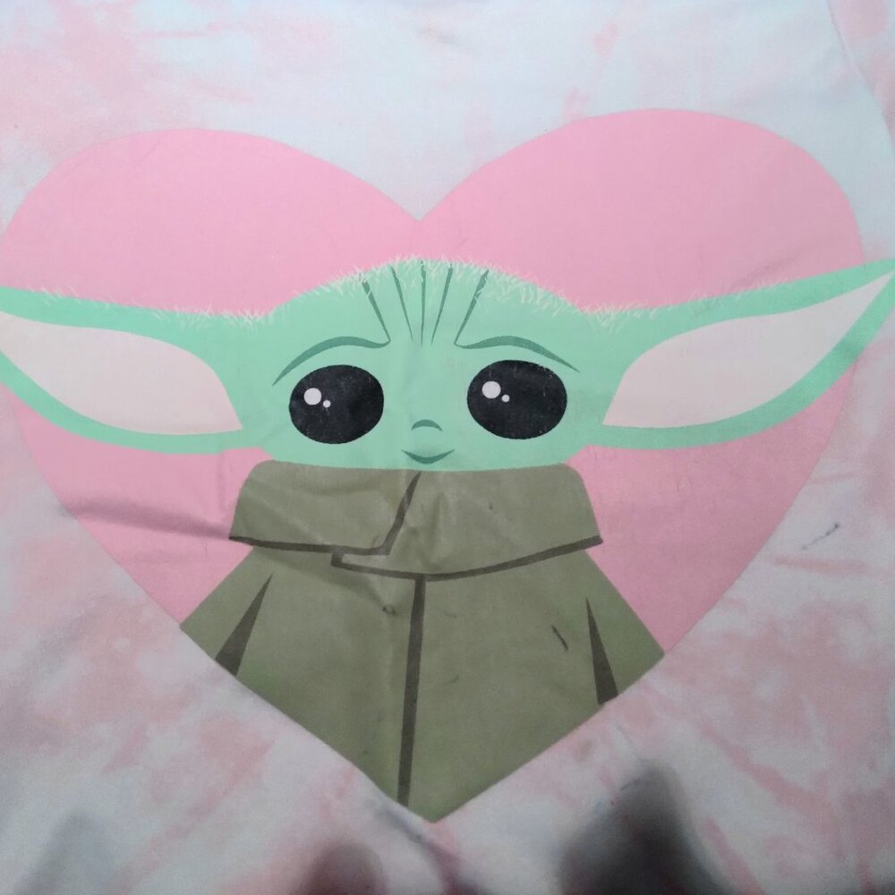 Baby Yoda girls pink tie-dye shirt size 4
